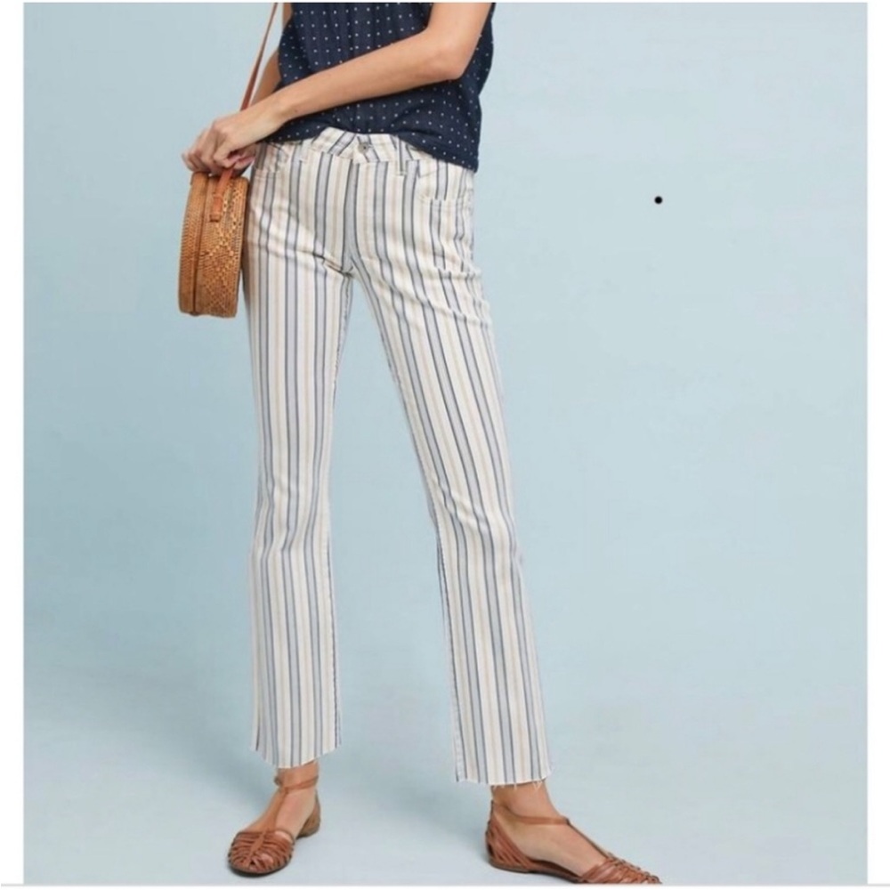 Pilcro and the Letterpress Striped High Rise Jeans